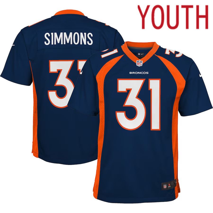 Youth Denver Broncos #31 Justin Simmons Nike Navy Alternate Game NFL Jersey->women nfl jersey->Women Jersey